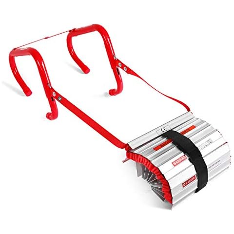 Emergency Escape Ladder Fire Ladder 3 Story Portable Safety Ladder with Anti-Slip Rungs, 25 Ft Cover