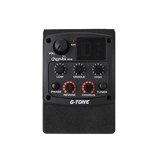 Andoer Cherub G-Tone GT-5 Acoustic Guitar Preamp Piezo Pickup 3-Band EQ Equalizer LCD