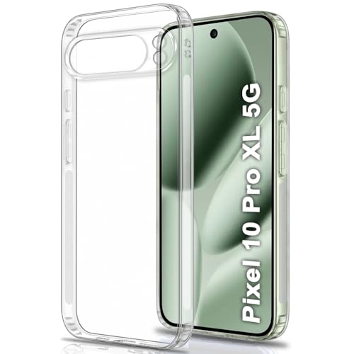 Image of TheGiftKart Back Cover Soft Case for Google Pixel 10 Pro XL | Best Camera Protection | Inbuilt Dust Plugs & Anti-Slip Grip | Ultra Clear Slim Case Cover for Pixel 10 Pro XL (Silicone, Transparent)