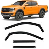 2024-2026 in-Channel Rain Guards for Ford Ranger XL XLT Lariat Raptor Side Window Visor Deflectors Tinted Vent Shades 2025