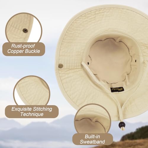 Image of Bucket Hat Wide Brim UV Protection Sun Hat Boonie Hats Fishing Hiking Safari Outdoor Hats for Men and Women