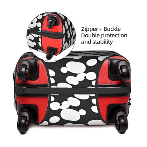 Travel Elastic Luggage Cover,Black White Polka Dots Pattern Print Suitcase protection cover Case Cover with zipper.4