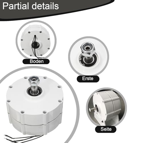 800W Permanentmagnet Generator 12V 24V 48V – 3-Phasen Getriebeloser Dynamo für Windkraftanlage DIY & Freie Energie Projekte (without-12V)