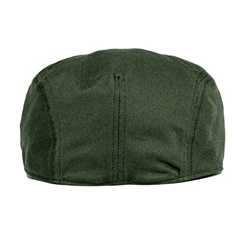 Botvela Men Cotton Twill Newsboy Flat Ivy Driving Hat Fitted Cap (Army Green, 7 5/8) #TOP3