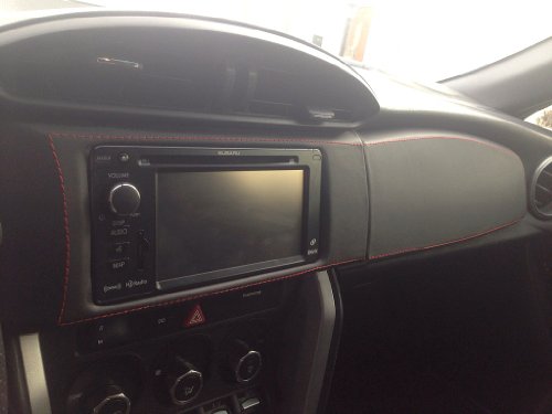 RedlineGoods Dash pad Cover Compatible with Subaru BRZ 2012-16. Tailor Made - not Universal. Genuine top-Grade Italian Black Leather with Blue Thread