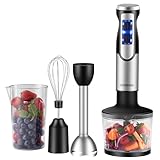 Steinborg® Stabmixer Set 1.500 Watt Edelstahl Pürierstab Schneebesen Zerkleinerer - 500 ml Mixbehälter Edelstahl Turbofunktion Handmixer Pürierer Multizerkleinerer