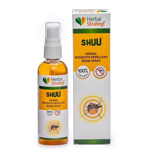 Herbal Strategi Mosquito Repellent Room Spray 100 Ml | 100% Herbal, Non-Toxic, Eco-Friendly, And Biodegradable | No Side Effects, Cruelty-Free, And Vegan |Ayush Certified/Technology From Csir-Cimap