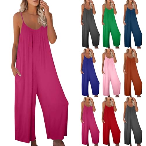 Combinaison d'été unie sans manches style décontracté chic col en V - 7