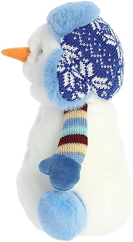 Aurora® Festive Holiday Land of Lils™ Aspen Snowman™ Stuffed Animal - Seasonal Cheer - Heartwarming Gifts - White 9.5 Inches3