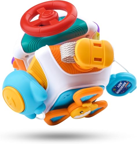 Image of TEC TAVAKKAL 10 in 1 Activity Busy Cube Board Learning Toys Montessori Sensory Toy Toddler 1-3 Infant Car Seat Plane Travel Kids Educational Activity Cube Toy (Activity Cube RT1602)