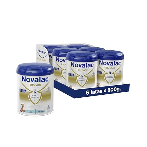 Novalac Procare 1 Leche de Inicio para lactantes 0 6 Meses. Contribuye al Desarrollo Normal y del sistema inmunitario del Bebé. Fórmula Elaborada con Pediatras, 6 x 800 g