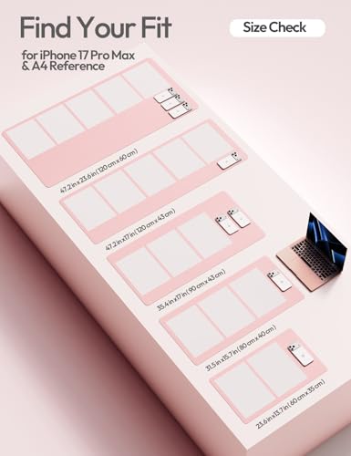 Image of YSAGi Leather Desk Pad Protector, Office Desk Mat, Large Mouse Pad, Non-Slip PU Leather Desk Blotter, Laptop Desk Pad, Waterproof Desk Writing Pad for Office and Home (35.4 inch x 17 inch, Light Pink)