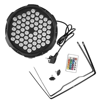 RGB Stage Par Light 60 Led DJ Light with Remote Control 6in1 Color Uplightings Single Disco Ball (Pack of 1).