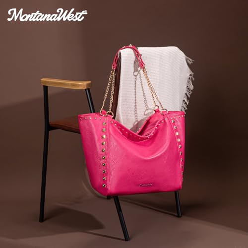 Image of Montana West Large Tote Bag for Women Oversized Shoulder Purses with Chain Handbags