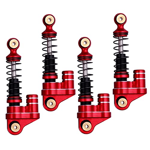 Image of 4pcs RC Mini Shocks Damper for 1 /24 Axial SCX24 AXI90081 Deadbolt RC Crawler Car Upgrades Parts Replacement (Black&Red)