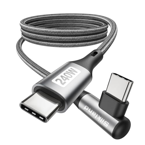 Silkland USB C auf USB C Kabel 2M [240W 48V/5A] Winkel, PD3.1&QC4.0+, 90 Grad Schnellladekabel 140W 100W für iPhone 17 16 15/Pro Max, Samsung S25 Ultra S24 S23 S22, MacBook Pro/Air, iPad Pro/Air/Mini