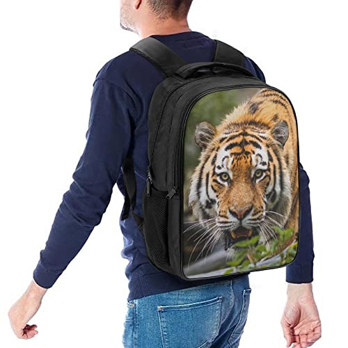 Sac à dos scolaire imprimé 3D tigre avec grand compartiment mode pour ados