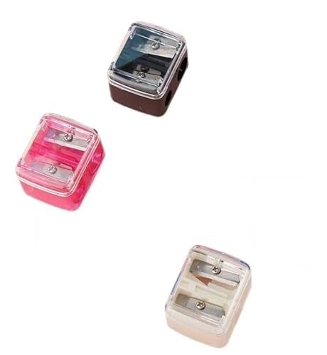 4 Affilacoltelli A Doppio Foro, Portatile E Facile Da Trasportare, Temperamatite A Doppia Testa, Adatto Per Matita Per Sopracciglia, Riparazione Di Strumenti Per Il Trucco.