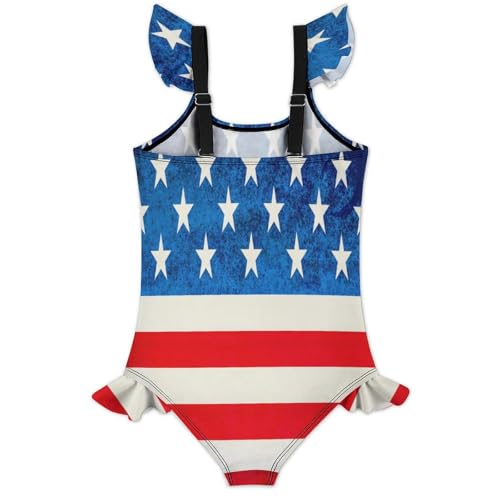 Image of Girls One Piece Swimsuit Lovely Cute Animals Ruffles Swimwear Bathing Suits 3-12 Years