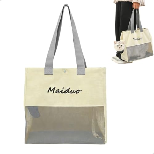 Bolso Perro es Adecuado para Perros de Menos de 10 kg y Gatos de hasta 8 kg. Bolso para Perro, Diseño Transpirable Ideal para Paseos, Actividades al Aire Libre y Viajes. Cómoda Mochila, Beige