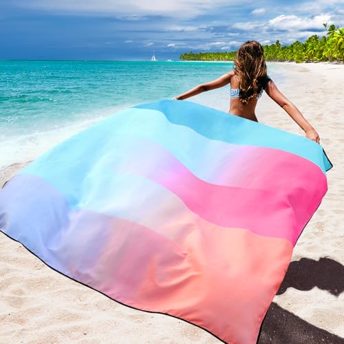 Image of WIWIGO Beach Blanket Waterproof Sandproof Beach Mat 79 inch X 83 inch /10'x9'for 2-8 Adults Quick Drying Outdoor Picnic Mat Beach Accessories for Travel, Camping, Hiking