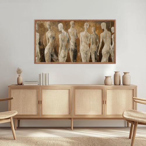 Image of CHDITB 3D Textured Abstract Figure Wall Art, Neutral Human Silhouette Decor