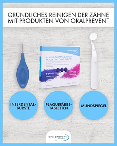 Oral Prevent Plaque Färbetabletten - Zahnfärbetabletten für Kinder/Erwachsene - Kautabletten - Zahnbelag einfärben - Erythrosinfrei - 40 Stück