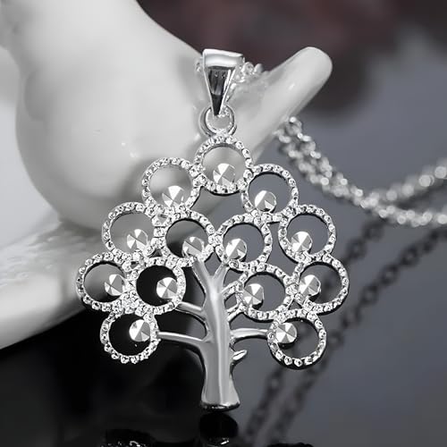 Collier arbre de vie en argent sterling 925 avec pendentif ciselé