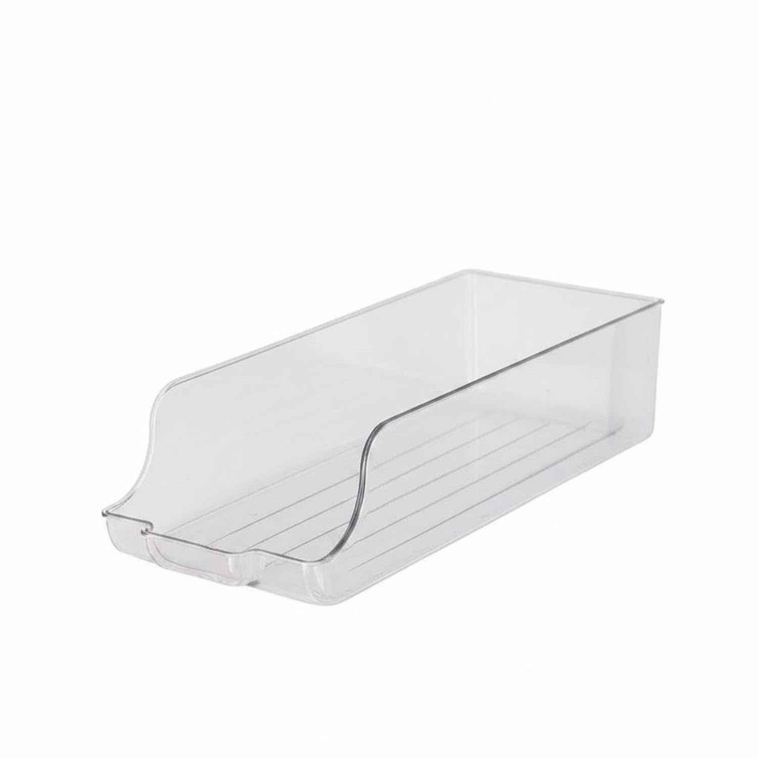 Transparent Design Refrigerator Storage Box Space Saving Fridge Drawer Organizer Large Capacity Clear Fridge Organizer Bin Easy-Grip Handle for Freezer, Kitchen, S Open-top Drawer-image-47