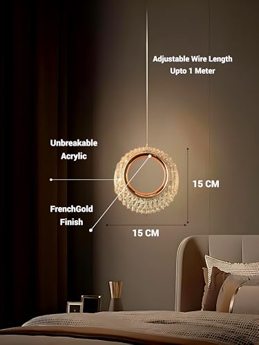 Image of FILLISKA 3 in1 Colour Changing LED Luxurious Hanging /Pendant Light (FrenchGold-MX52)