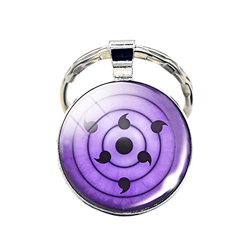 Sharingan rinnegan pendant keychain key ring - metal (0.7 oz) (ri…