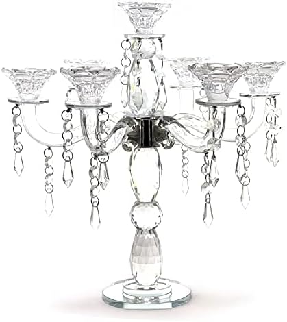 allgala 7-Arm Crystal Candelabra Taper Candlestick Candle Holder