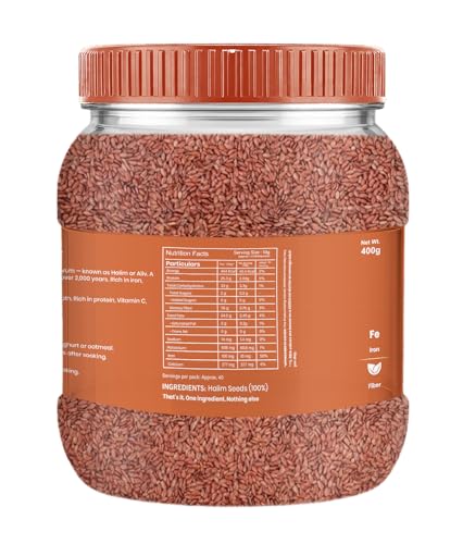 Image of Livyor Premium Halim Seeds for eating - 400 g | Aliv seeds | Garden Cress Seeds | High in Fibre | Helps in hair growth | Rich in Omega 3 | Raw and Natural | Immunity Booster Super food | Pack of 1