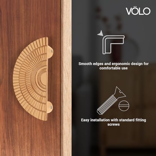 Image of VOLO Main Door Handle - Zinc Alloy Pull Handle for Wooden, Glass & Metal Doors, Suitable for Home, Office & Hotel Entryways (Model: S-626, Pack of 1 Set) (Rose Gold, 96MM (4 Inch))