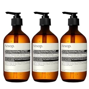Aesop Resurrection Aromatique Hand Wash | Gentle Cleanser with Orange, Rosemary and Lavender Oils | 500mL / 16.9 oz (Pack of 3)