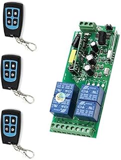 Item AC85V ~250V RF Wireless Remote Control Switch 4CH Relay Radio Receiver & 3*Transmitter for Rolling Gate Electric Doors - (Color: D 433Mhz)