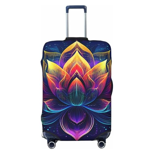 Lotus Geometry Luggage Cover for Suitcase Galaxy Flower Elastic Suitcase Cover Protector Luggage Sleeve Anti Scratch Dust Fits 25-28 Inch