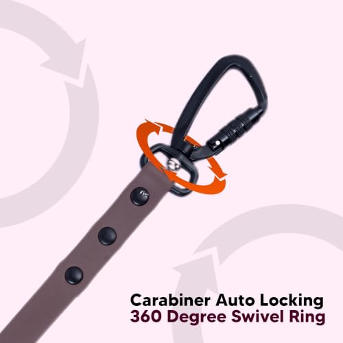 Image of Adil's Biothane Waterproof Dog Collar, Dog Leash & Collar Leash Combo | Heavy Duty TPU Coated Webbing | Adjustable Quick Release Buckle | Odour Resistant (Brown, M-18, Leash Only)