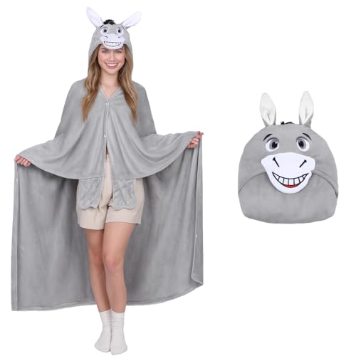 MSISILY Flauschig Kuscheldecke Mit Ärmeln Esel Tragbare Decke Sofa Esel Decke Geschenk für Frauen