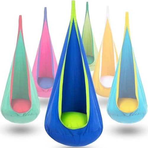 Hanging hammock, pod swing seat with inflatable...