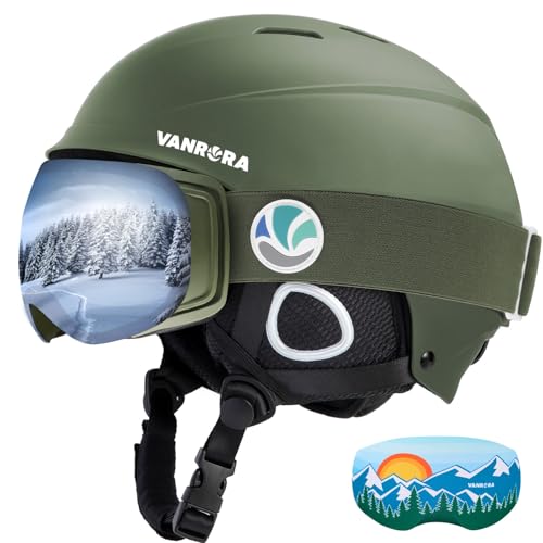 VANRORA Ski Helmet and Goggles Set - Climate Control Vent Snowboard Helmet, Interchangeable Lens Ski Goggles, for Men & Women