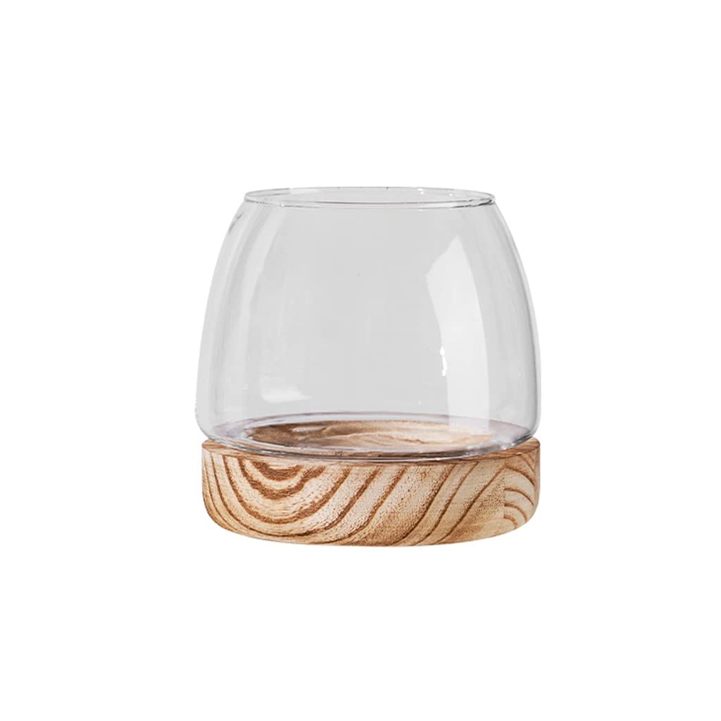 Vase arrangement fleurs plante eau verre transparent réservoir poisson bureau 10cm