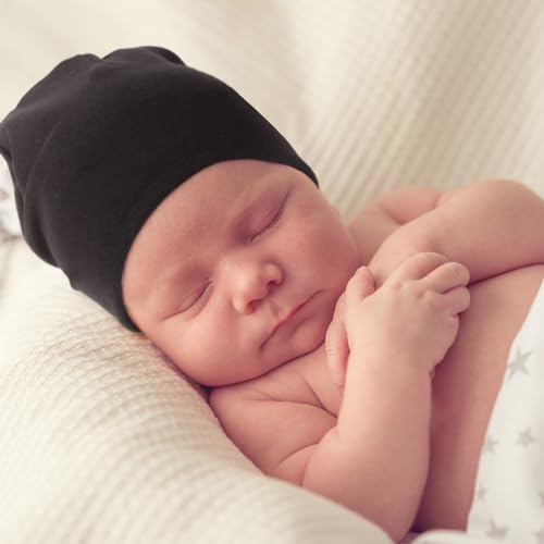 DRESHOW BQUBO 4 Pieces Baby Beanie Newborn Toddler Soft Cute Knit Hat Hospital Hats for Baby Boys Infant Cap Beanies3