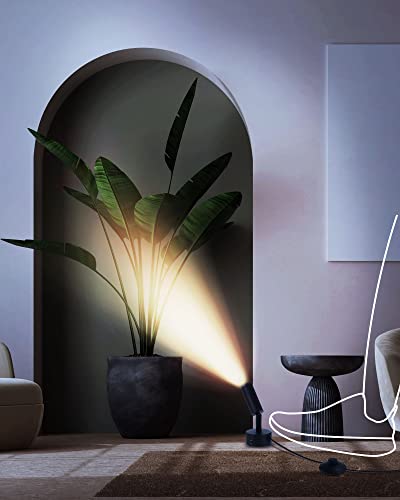 Fabbay 4 Pcs Spot Lights Indoor Led Spotlight Multi Purpose Indoor Plant Lights Portable Uplights Warm Accent Light 3W 3000K Warm Spotlight Lamp For Table Wall Decoration, Black #TOP6