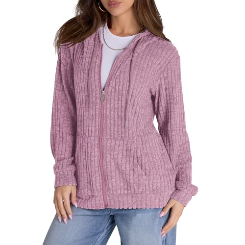 Image of Witsmile Zip Up Hoodie Women Oversized Sweatshirt Long Sleeve 2026 Fall Outfit Lightweight Jackets Workout Clothes