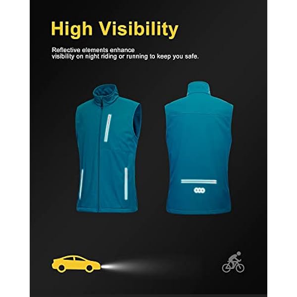 33,000ft Chaleco ligero Softshell para hombre, resistente al viento, impermeable, chaleco sin mangas para ciclismo, correr, senderismo, golf, viajes