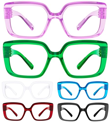 Eyekepper Occhiali da lettura con blocco di luce blu Donna 6 pacchetti di lettori per computer da donna +2.00