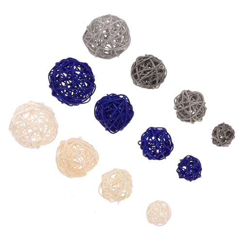 Baluue 42 Stück Teiliges Rattan Kugel Weiß Blau Vielseitige...