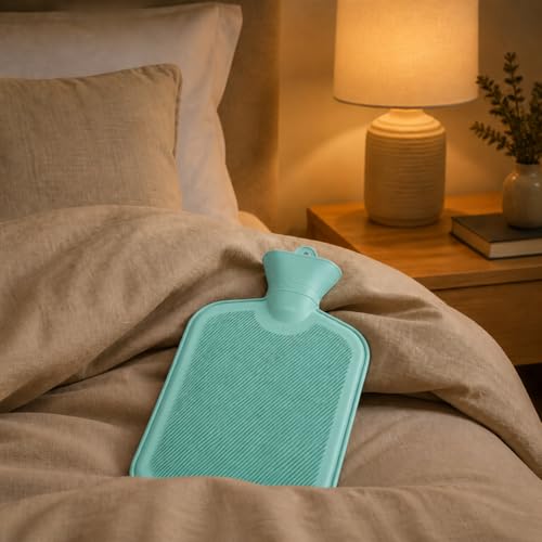 Bouillotte de 2 litres avec lamelles en caoutchouc recyclable solide