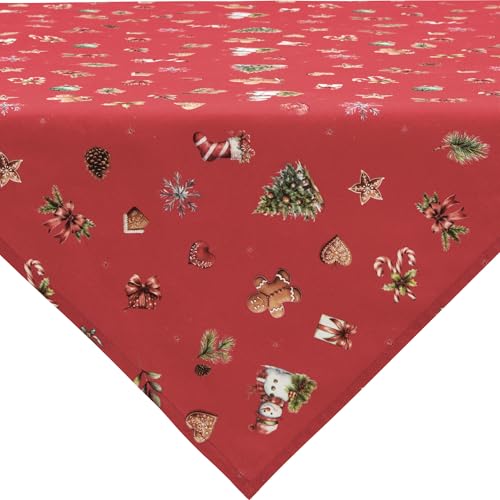 Erwin Müller Mitteldecke Noel rot-bunt Größe 110x110 cm,...